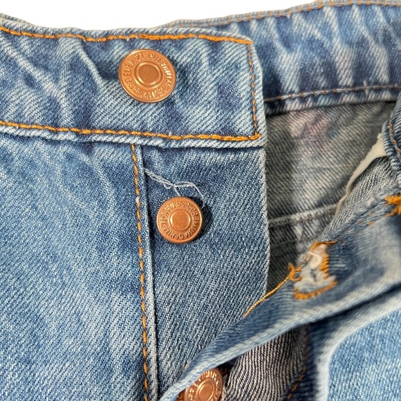 Forever 21 High Rise Distressed Button Fly Medium Wash Jean Shorts Size … - Picture 4 of 11